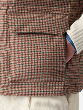 Gilet imbottito in piuma Thunder con stampa pied de poul