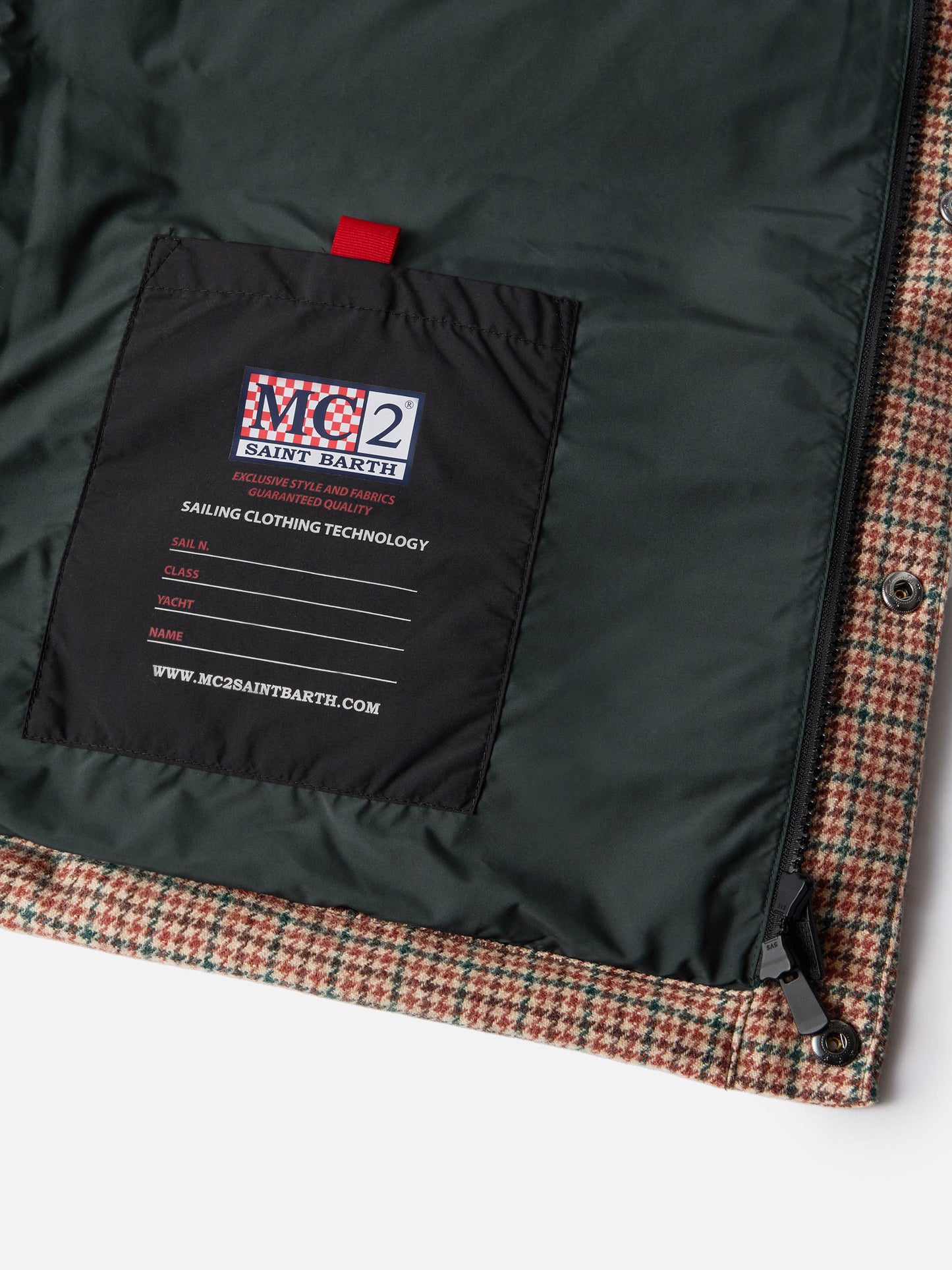 Gilet imbottito in piuma Thunder con stampa pied de poul