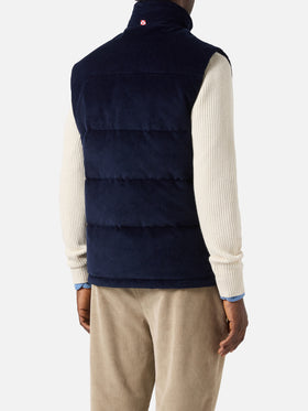 Down padded vest Thunder with in navy blue corduroy