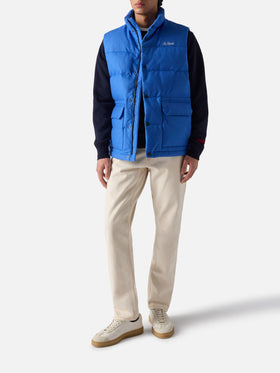 Man down padded wooly bluette vest with pockets