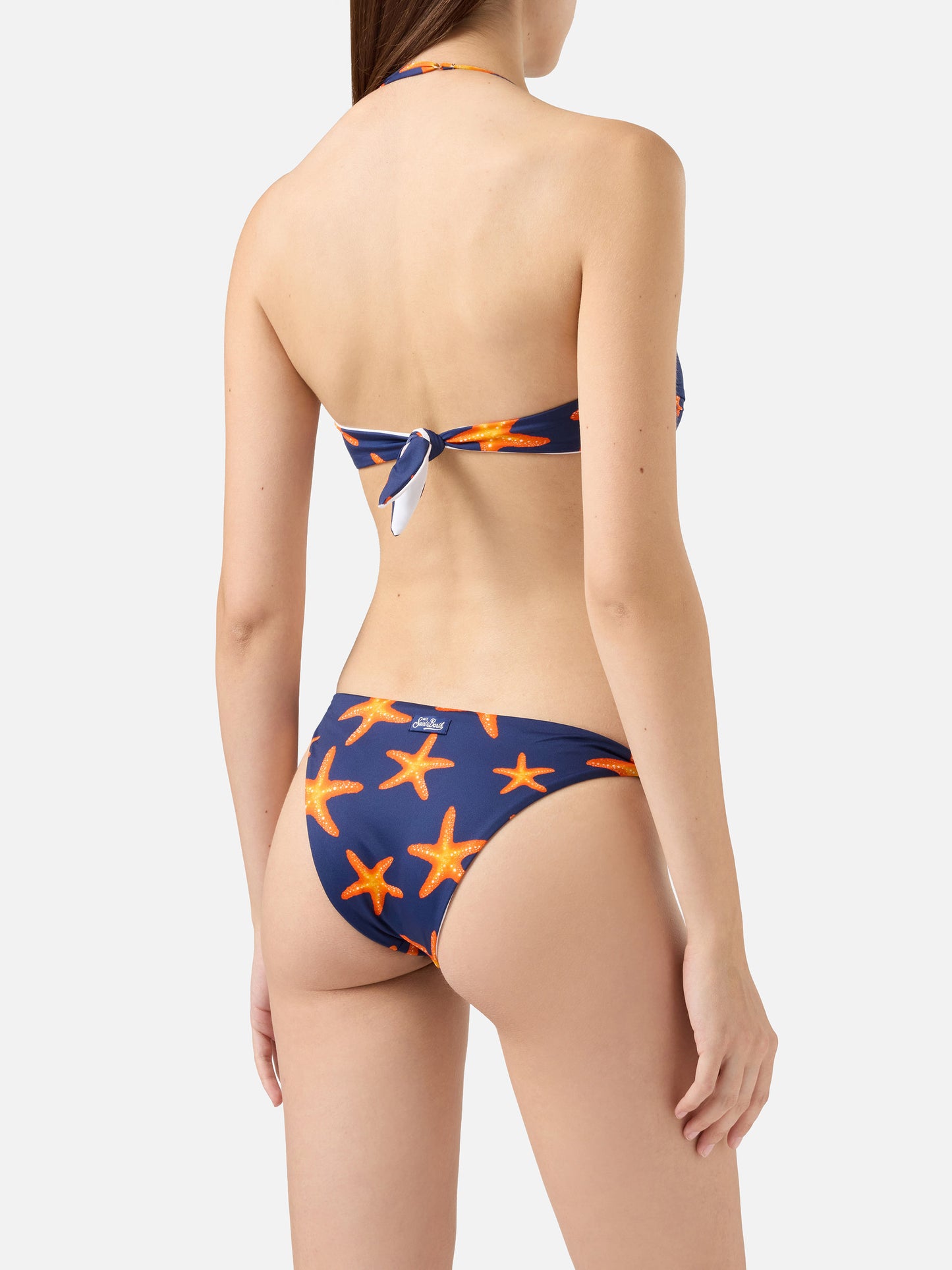 Bikini a fascia Tiarè Yali con stampa stelle marine
