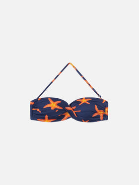 Top a bralette Tiarè con stampa stelle marine