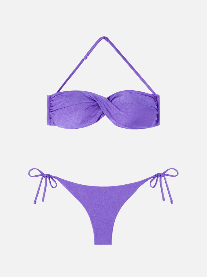 Bandeau bikini Tiarè Rose in shiny purple