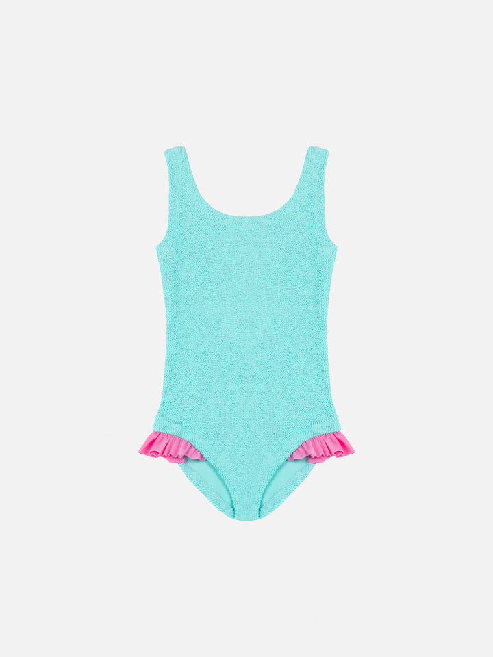 Tiana water green crinckle one-piece swimsuit - MC2 Saint Barth