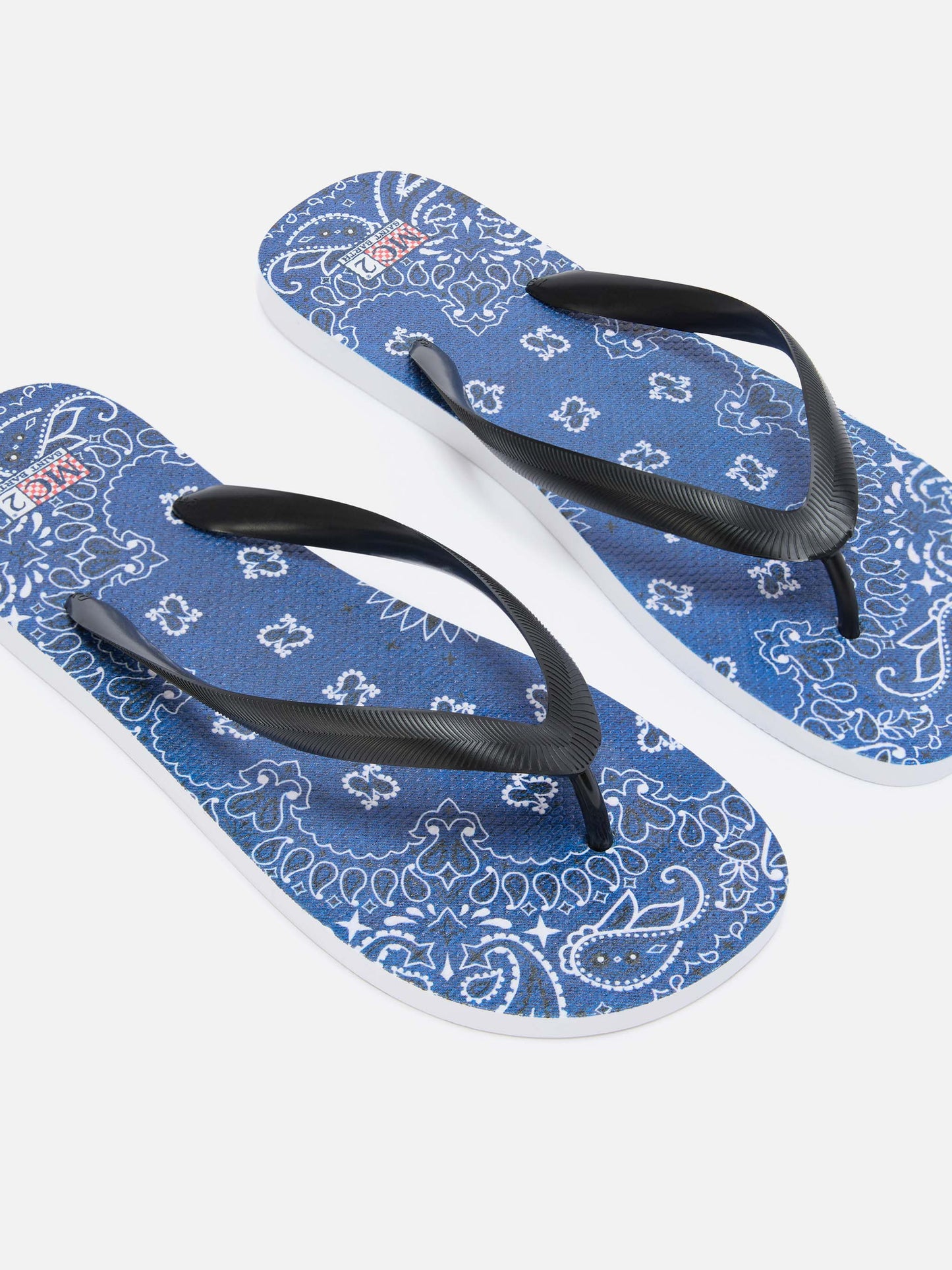 Tommy rubber slip-on slides with bandana print
