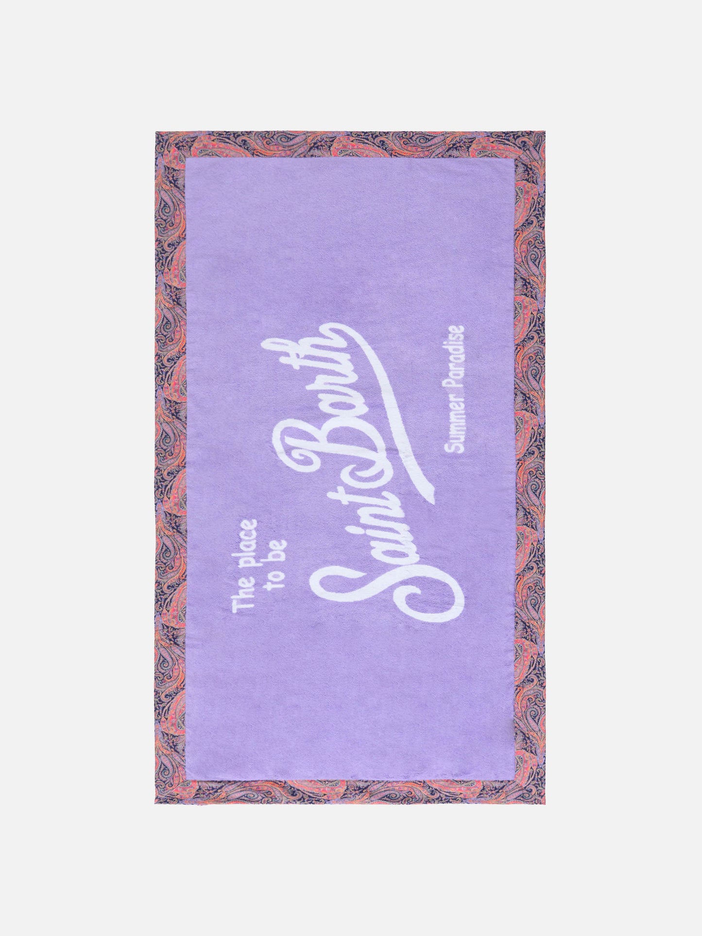 Lilac towel with paisley frames | MADE WITH LIBERTY FABRIC