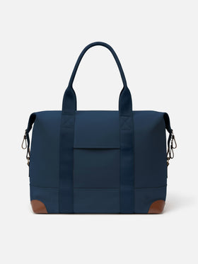Travel duffel navy blue cotton canvas bag