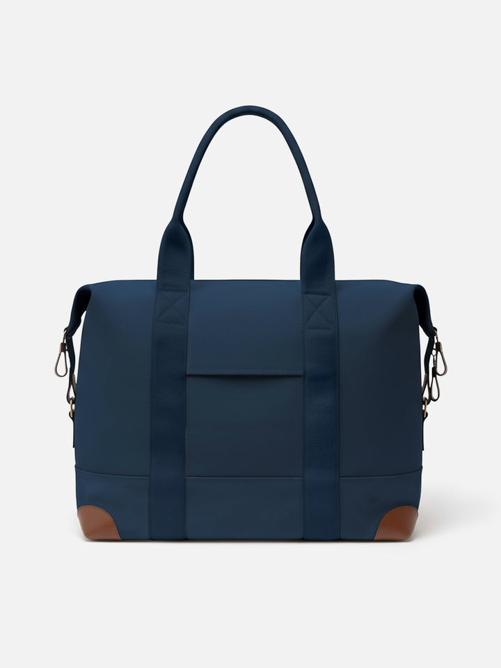 Travel duffel navy blue cotton canvas bag