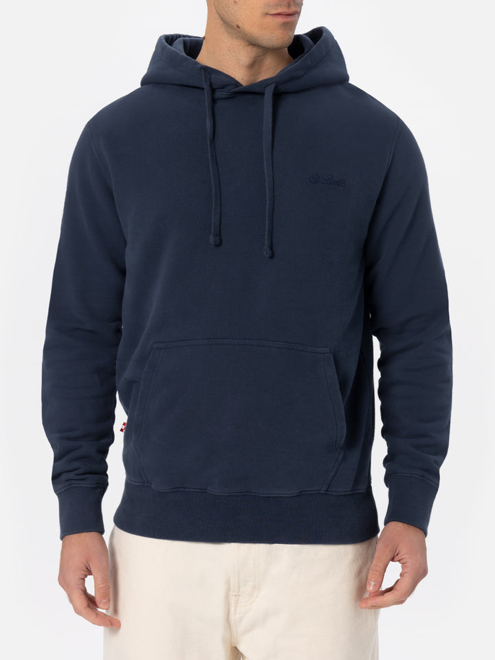 Man navy blue sweatshirt Tribeca with St. Barth embroidery - MC2 Saint Barth