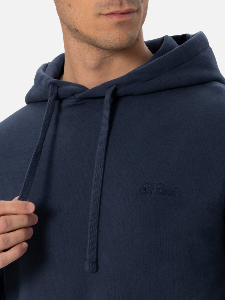 Man navy blue sweatshirt Tribeca with St. Barth embroidery - MC2 Saint Barth