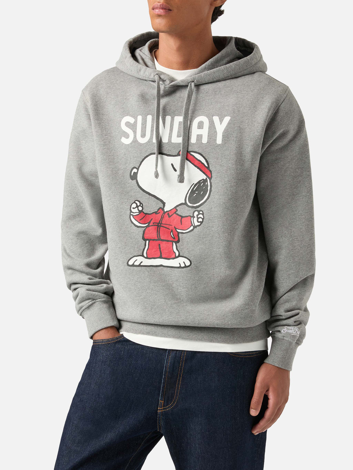Grey Tribeca cotton hoodie with Snoopy print | Special edition