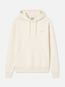 Sudadera con capucha Tribeca de algodón en color crema con bordado St. Barth 