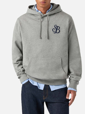 Sudadera con capucha Tribeca de algodón gris con monograma SB Legacy 
