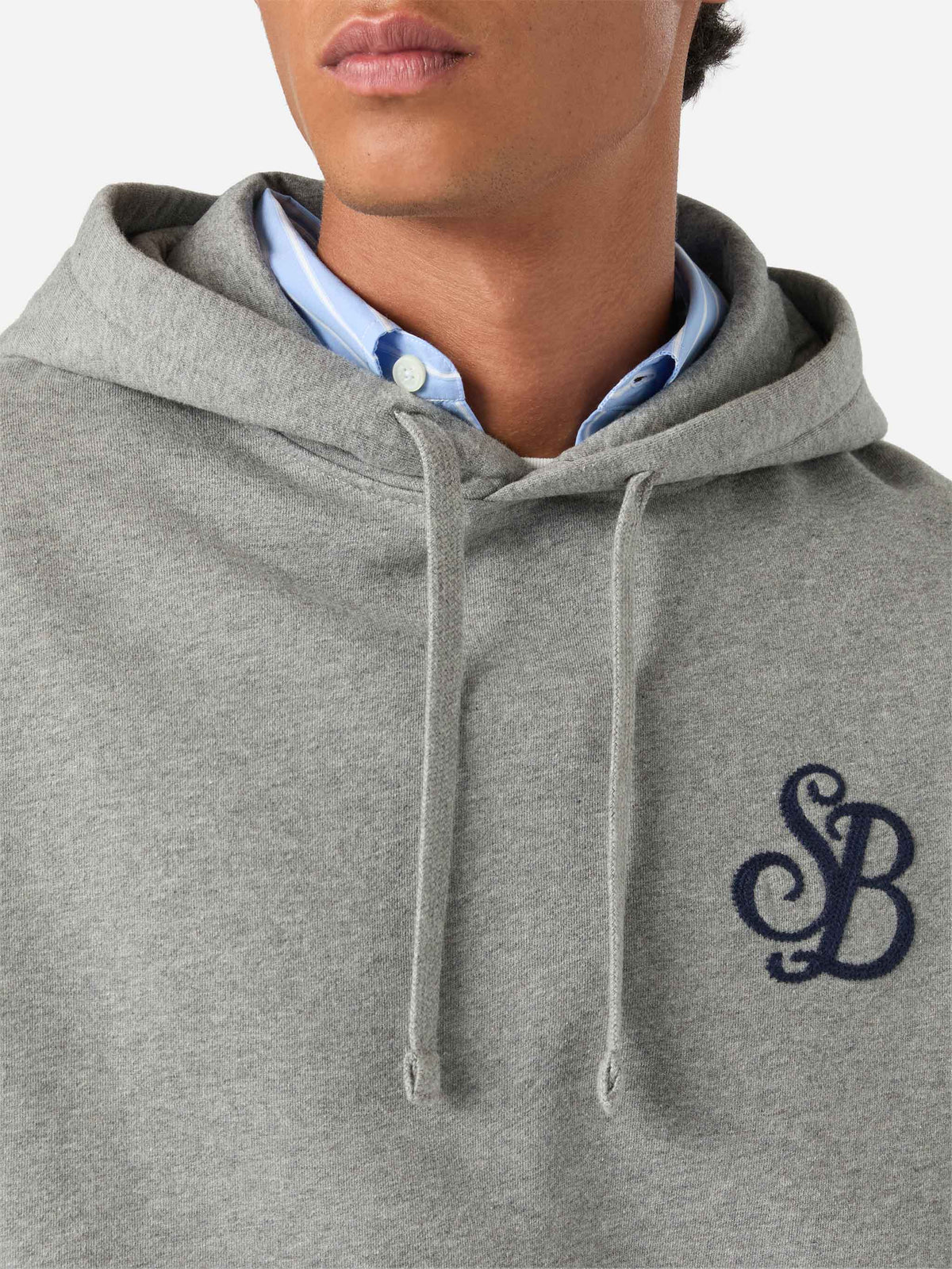 Sudadera con capucha Tribeca de algodón gris con monograma SB Legacy 