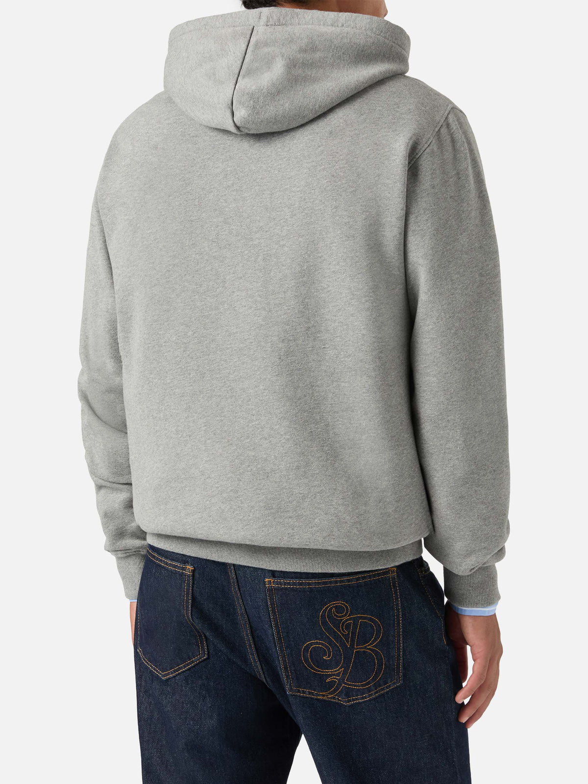 Sudadera con capucha Tribeca de algodón gris con monograma SB Legacy 