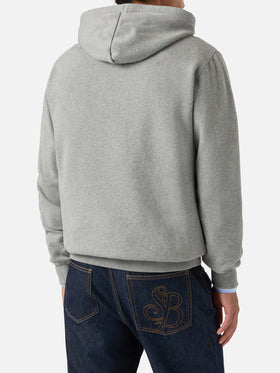 Sudadera con capucha Tribeca de algodón gris con monograma SB Legacy 