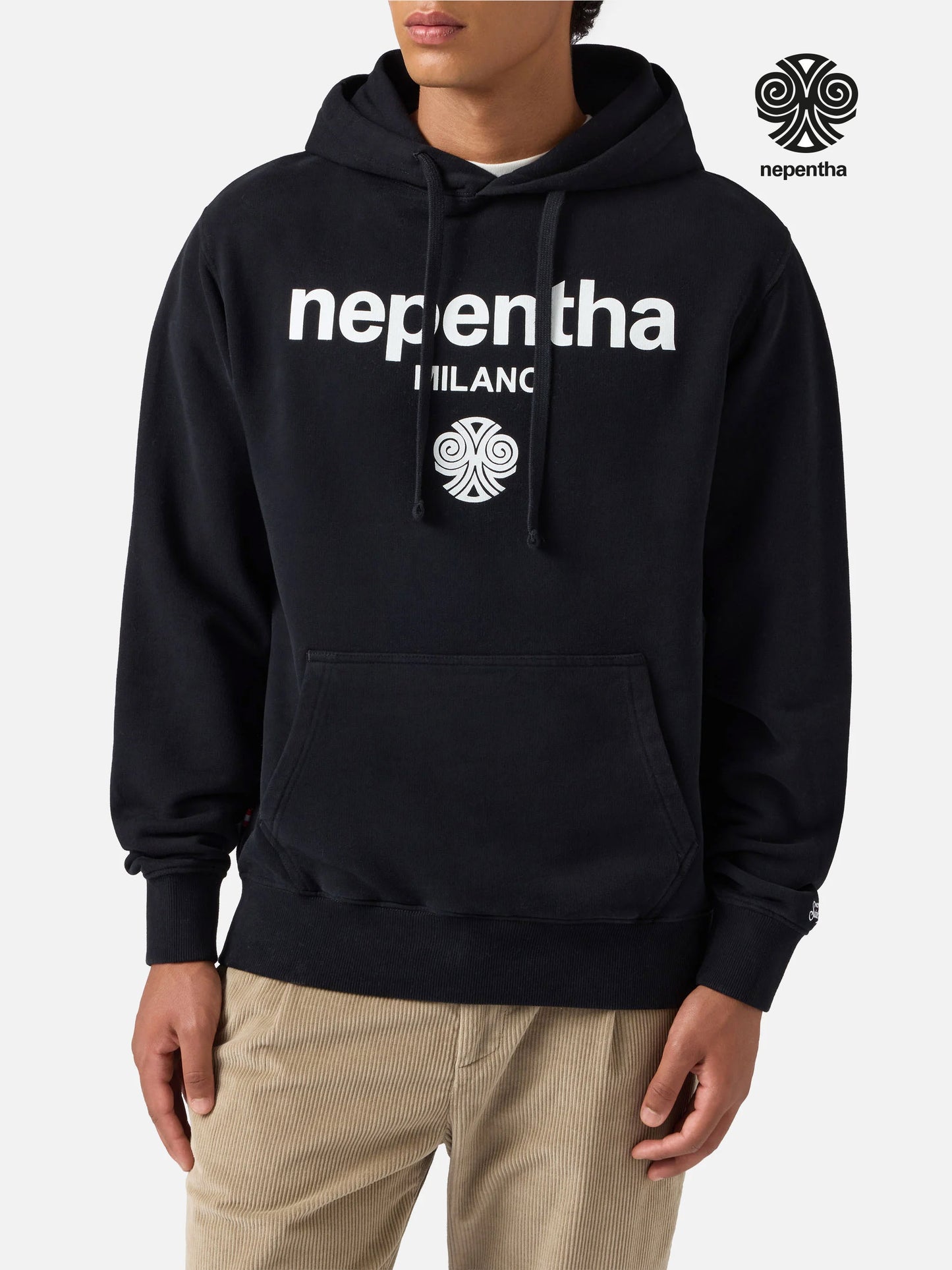 Tribeca cotton hoodie in black with Nepentha print | NEPENTHA SPECIAL EDITION