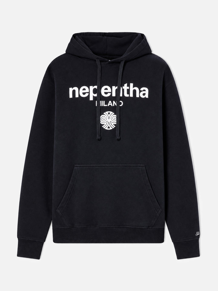 Tribeca cotton hoodie in black with Nepentha print | NEPENTHA SPECIAL EDITION