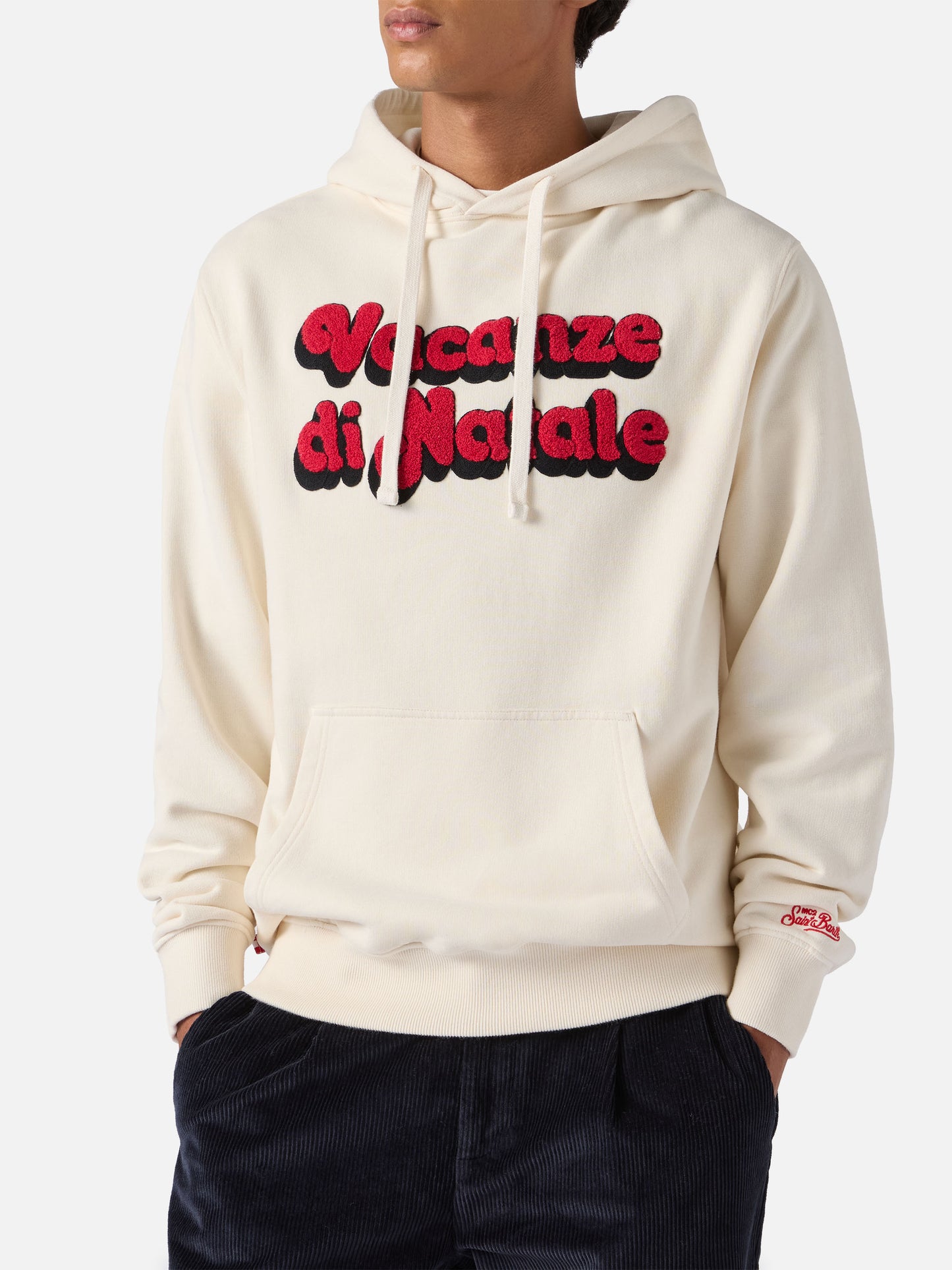 Felpa Tribeca in cotone bianco con cappuccio e ricamo Vacanze di Natale | VACANZE DI NATALE SPECIAL EDITION