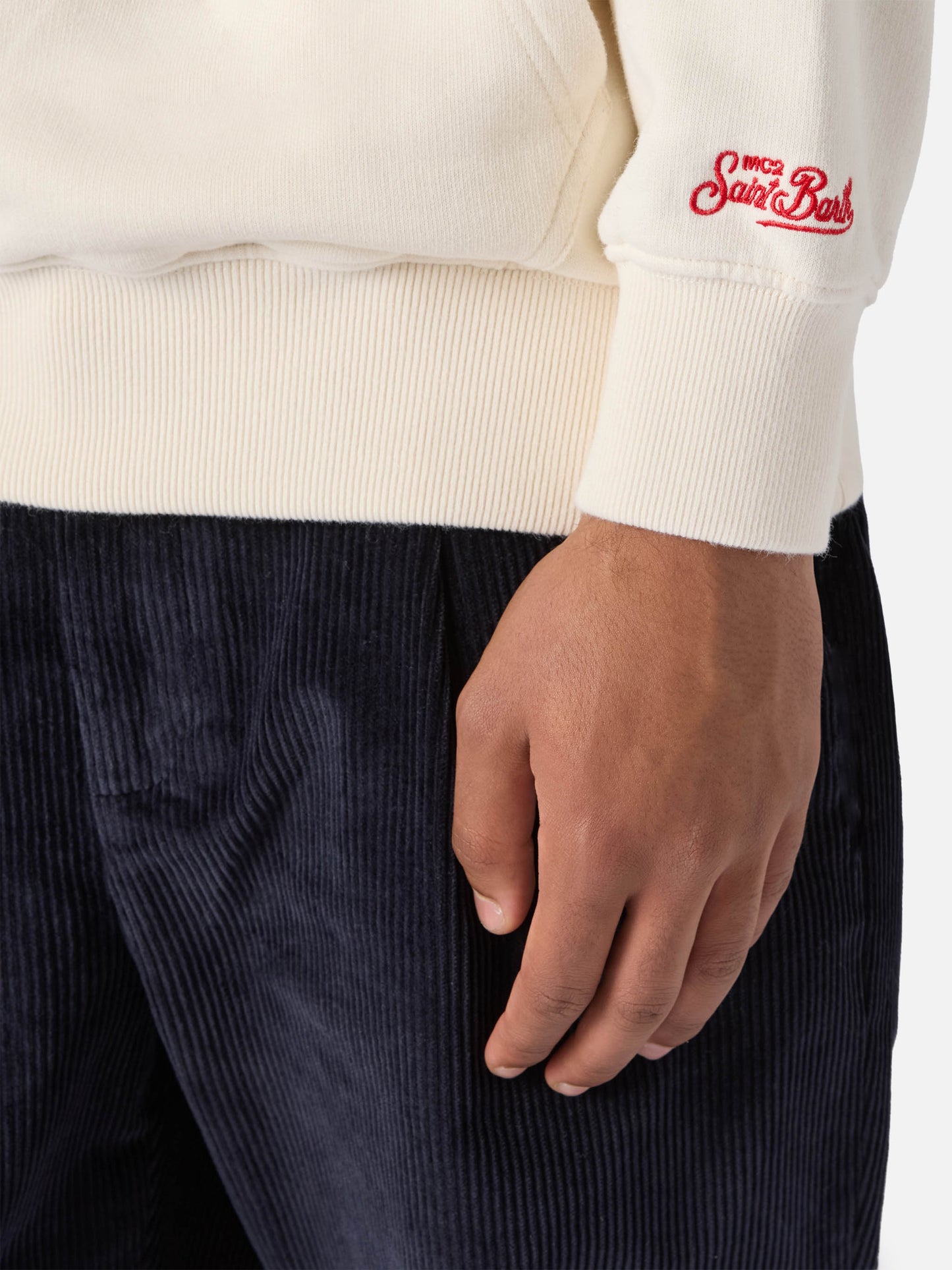 Tribeca cotton hoodie in white with Vacanze di Natale embroidery | VACANZE DI NATALE SPECIAL EDITION