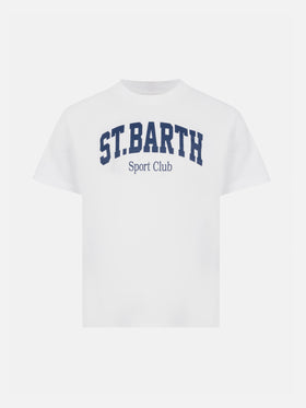 T-shirt in cotone con stampa St. Barth sport club