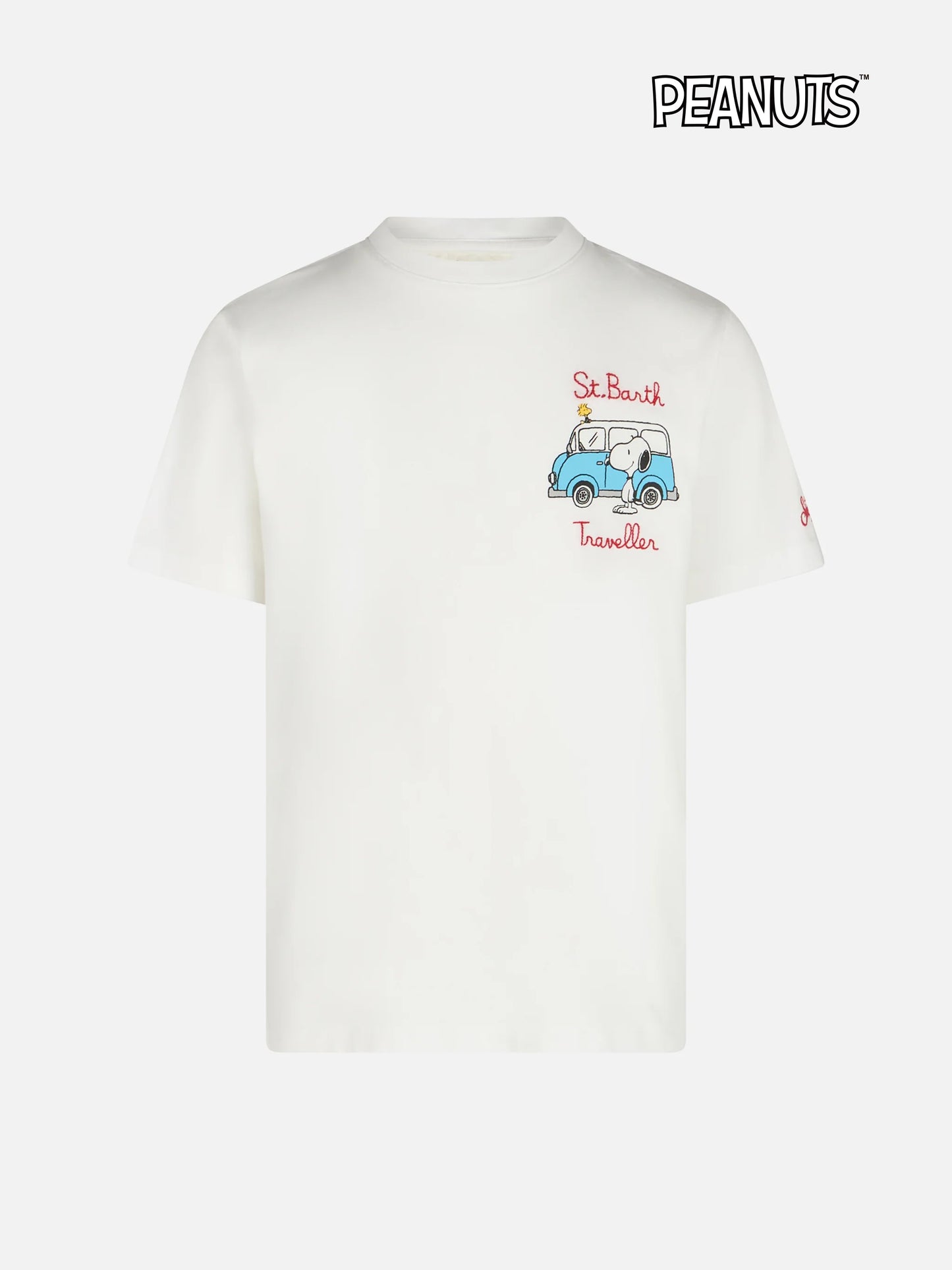 T-shirt da bambino in cotone con stampa Snoopy e ricamo St. Barth Traveller | EDIZIONE SPECIALE SNOOPY PEANUTS