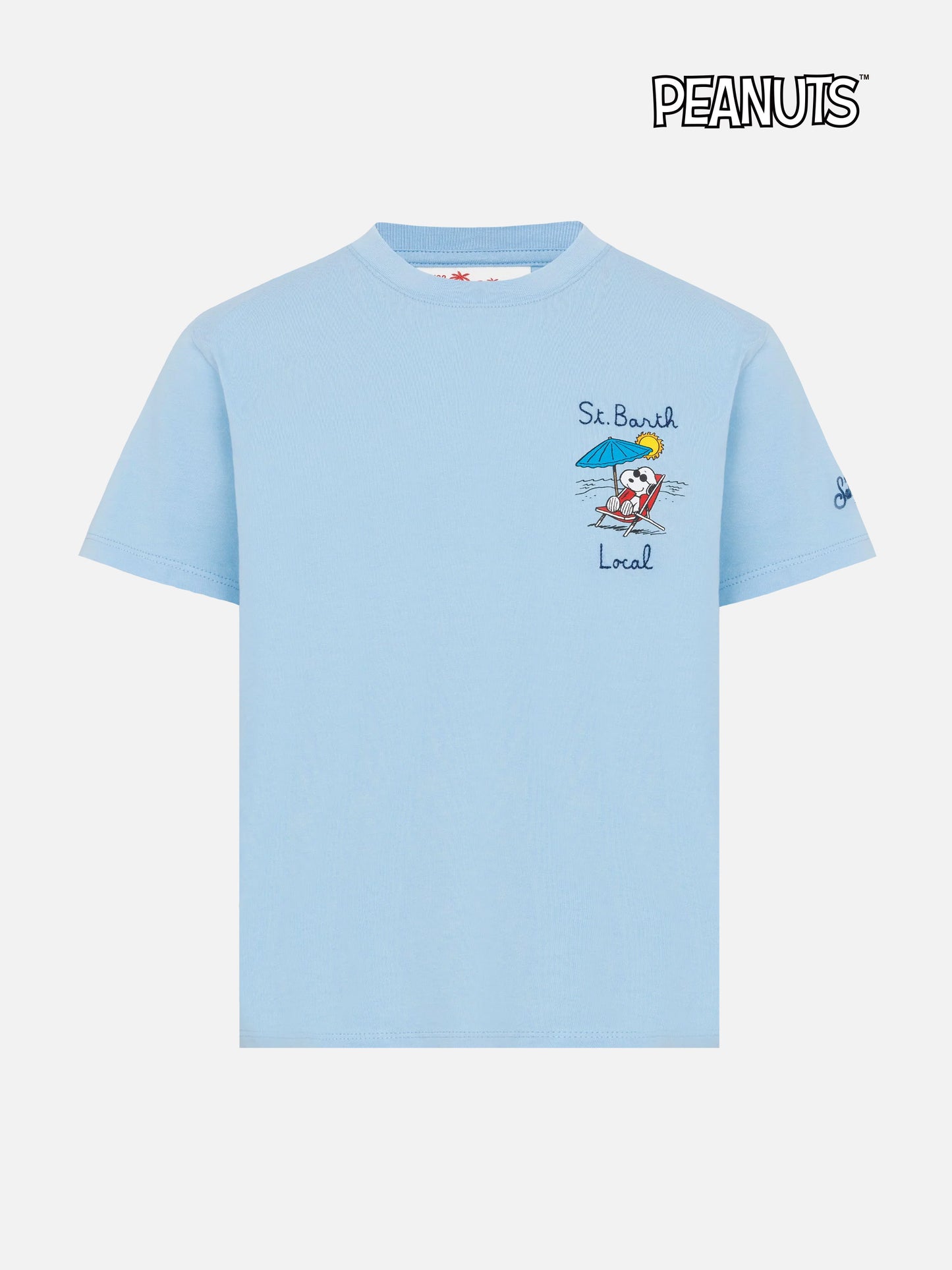 Cotton t-shirt with St. Barth local embroidery and Snoopy print | SNOOPY PEANUTS® SPECIAL EDITION