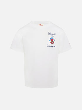 T-shirt in cotone con ricamo Puffo | THE SMURF SPECIAL EDITION