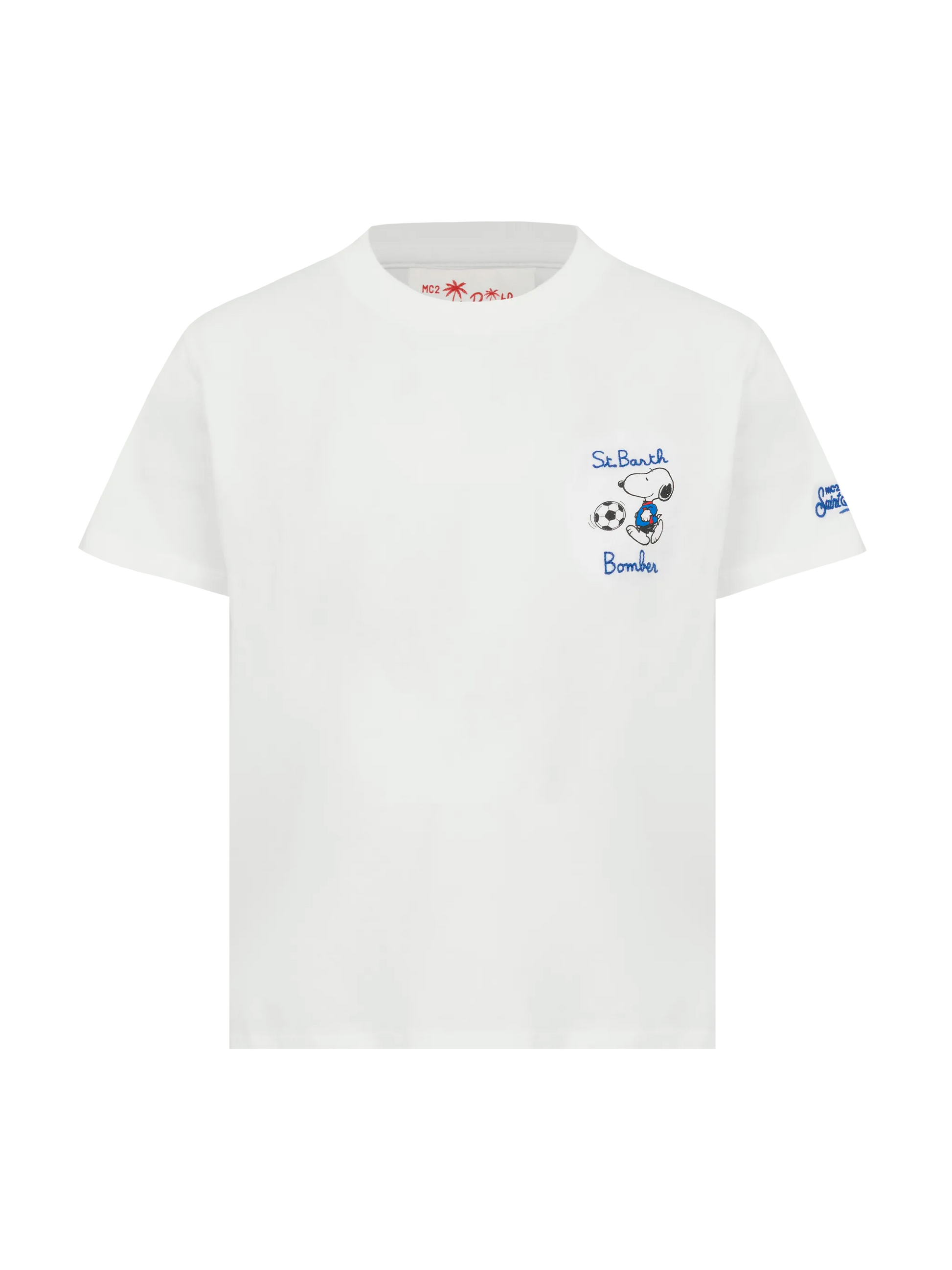 Cotton t-shirt with St. Barth bomber embroidery and Snoopy print | SNOOPY PEANUTS® SPECIAL EDITION - MC2 Saint Barth