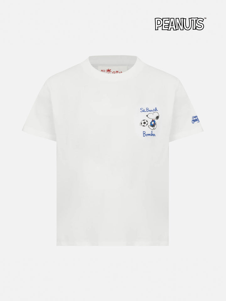 Baumwoll-T-Shirt mit St. Barth Bomber-Stickerei und Snoopy-Print | SNOOPY PEANUTS® SPECIAL EDITION