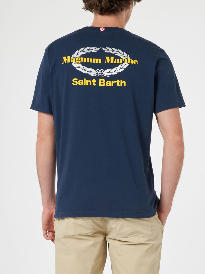 Man cotton t-shirt with Magnum Marine & Saint Barth front and back print | MAGNUM MARINE SPECIAL EDITION - MC2 Saint Barth