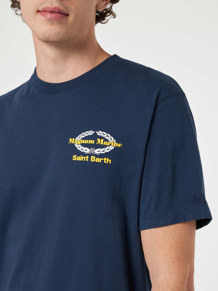 Man cotton t-shirt with Magnum Marine & Saint Barth front and back print | MAGNUM MARINE SPECIAL EDITION - MC2 Saint Barth