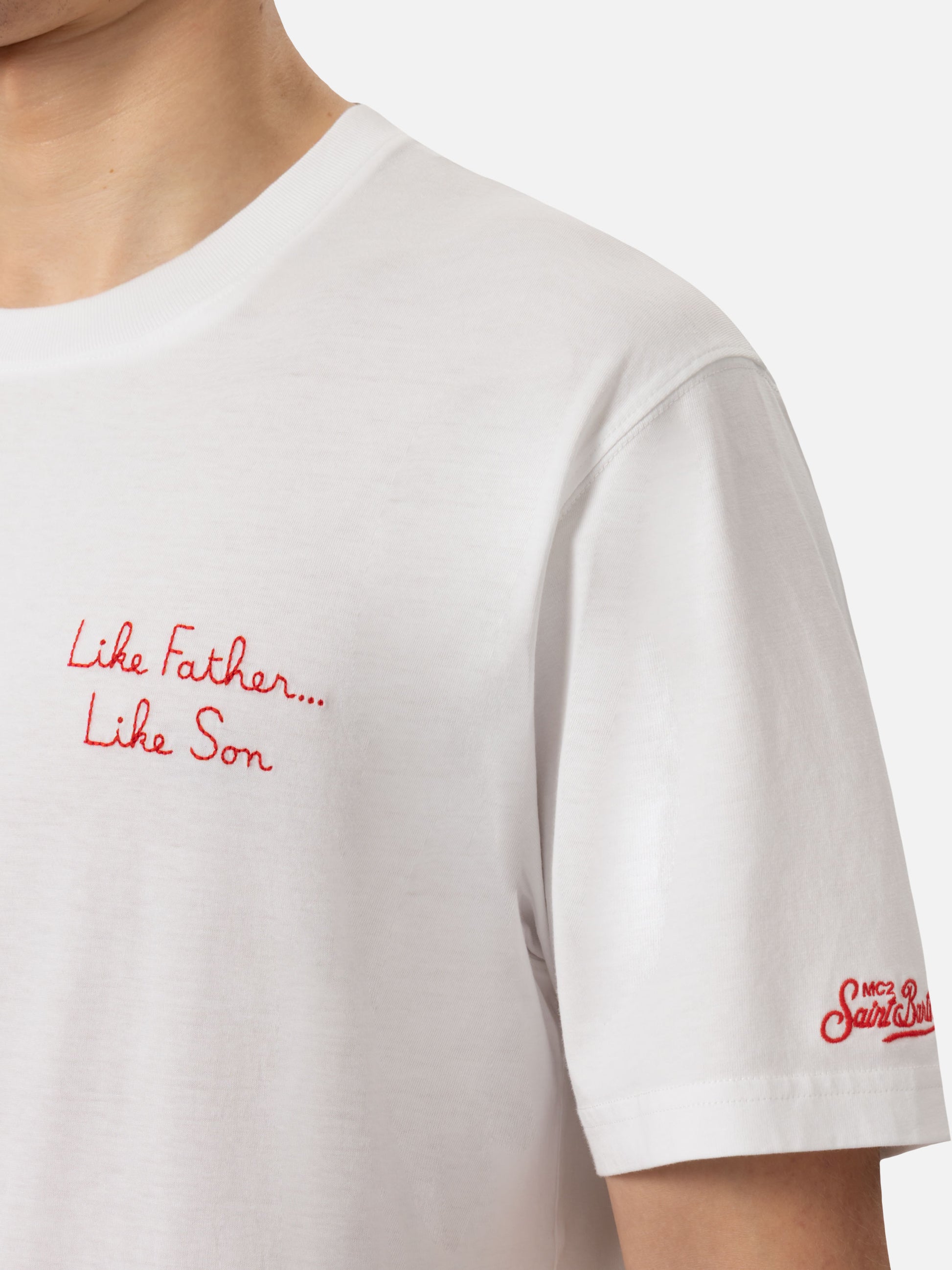 Man cotton t-shirt with The Simpson front embroidery and back print | THE SIMPSON SPECIAL EDITION - MC2 Saint Barth