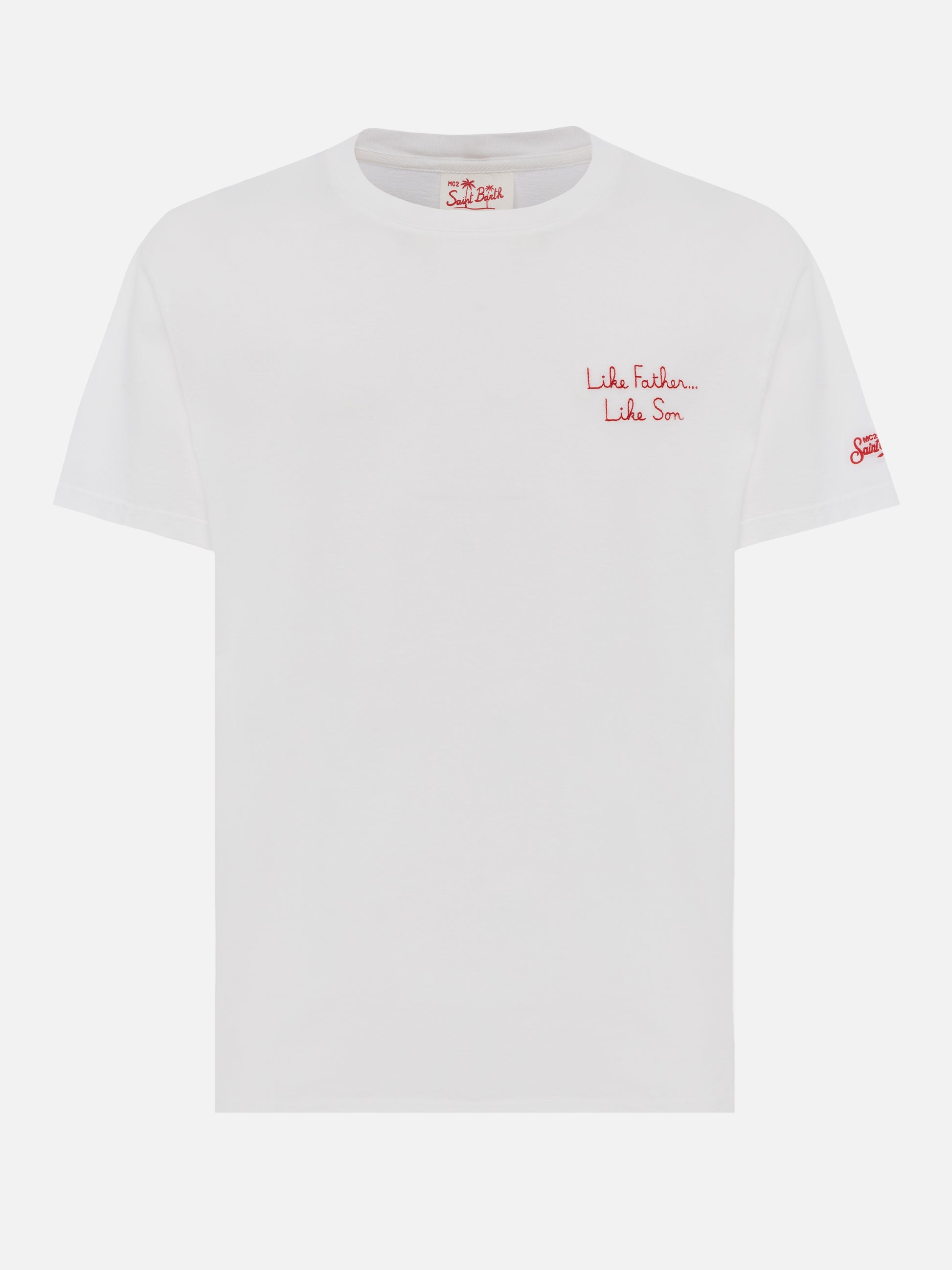 Man cotton t-shirt with The Simpson front embroidery and back print | THE SIMPSON SPECIAL EDITION - MC2 Saint Barth