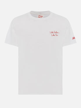 Man cotton t-shirt with The Simpson front embroidery and back print | THE SIMPSON SPECIAL EDITION - MC2 Saint Barth