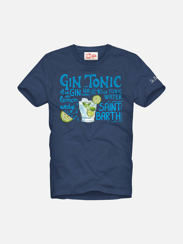Man cotton t-shirt with Gin Tonic print