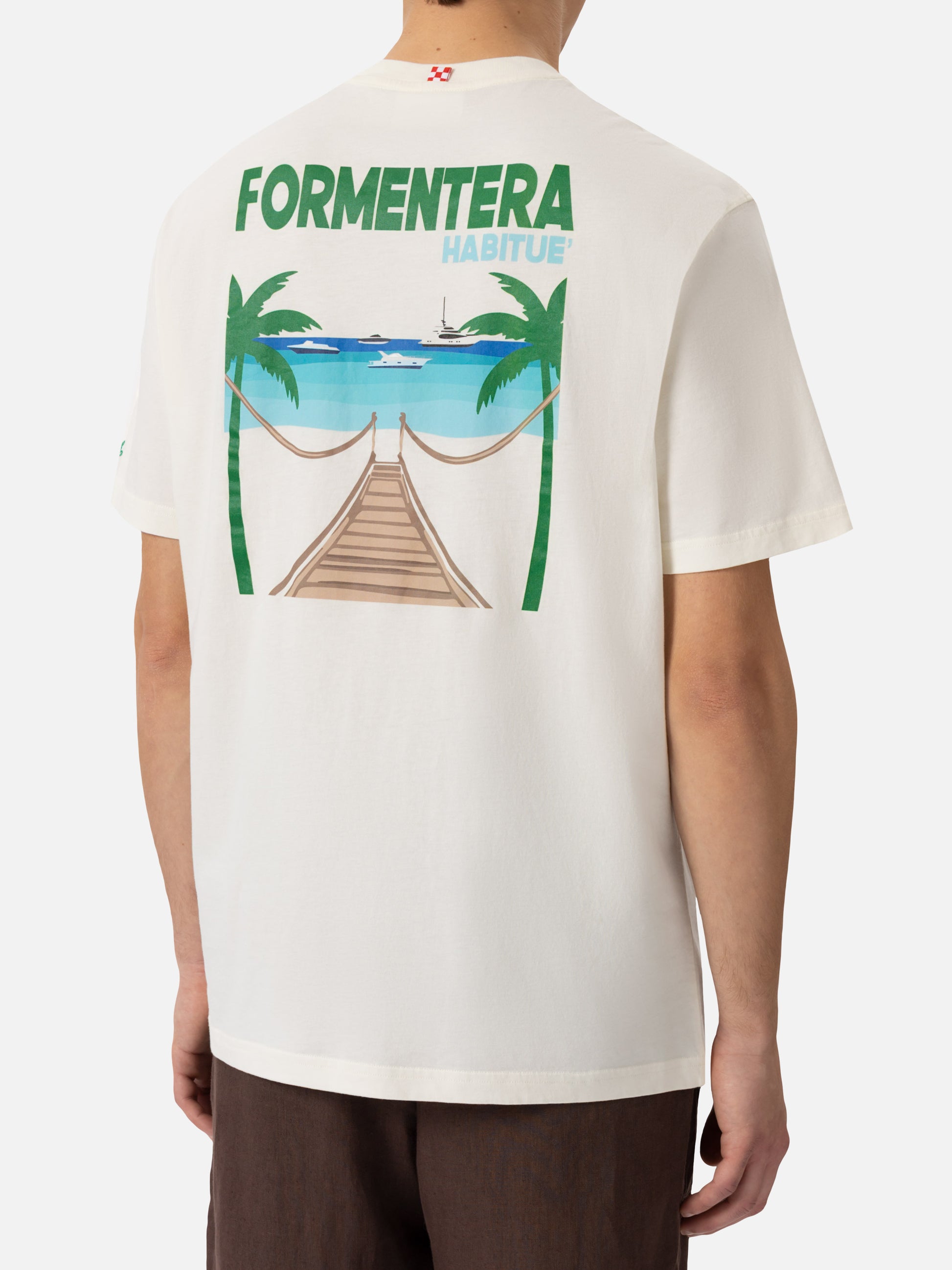 Organic cotton T-shirt with Formentera postcard print - MC2 Saint Barth