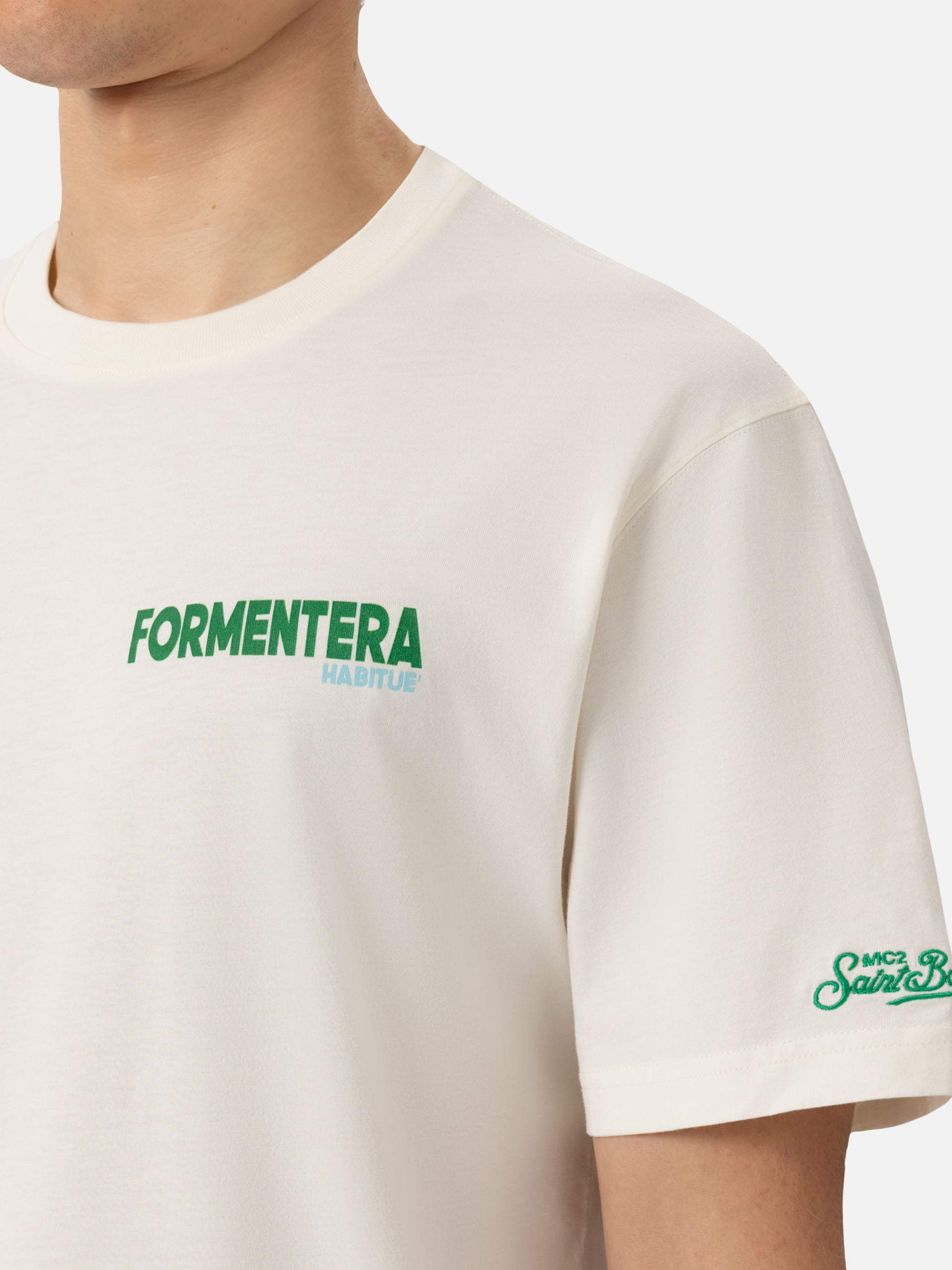 Organic cotton T-shirt with Formentera postcard print - MC2 Saint Barth