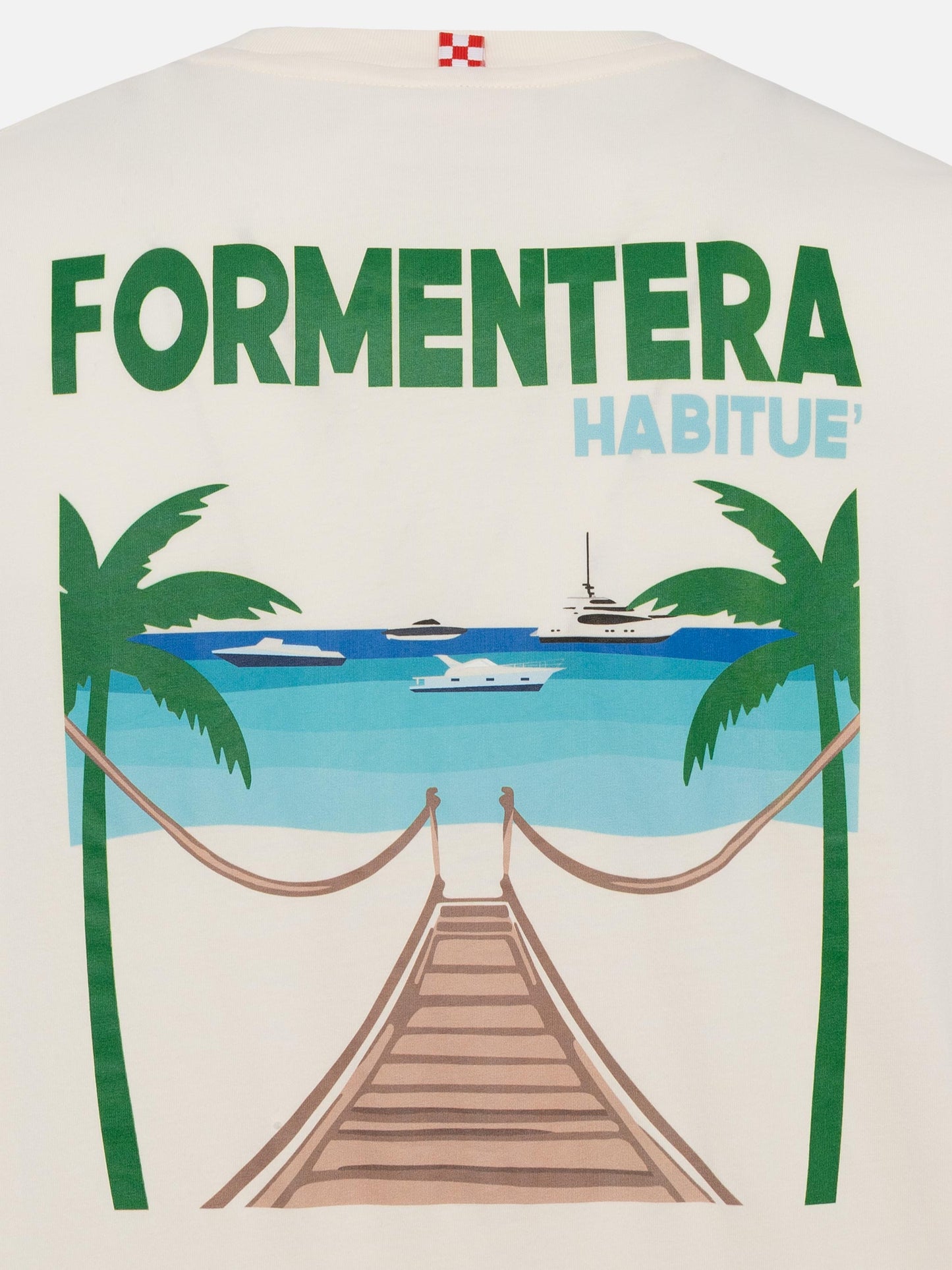 Organic cotton T-shirt with Formentera postcard print - MC2 Saint Barth