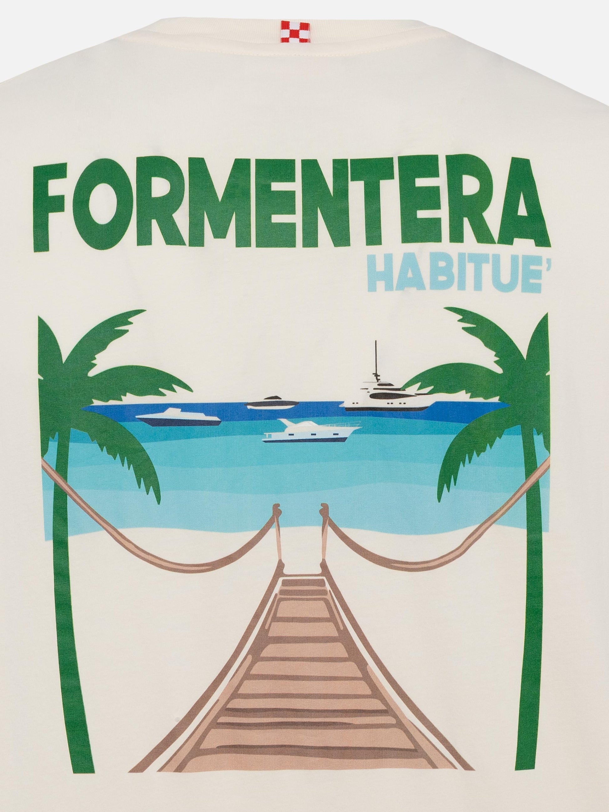 Organic cotton T-shirt with Formentera postcard print - MC2 Saint Barth