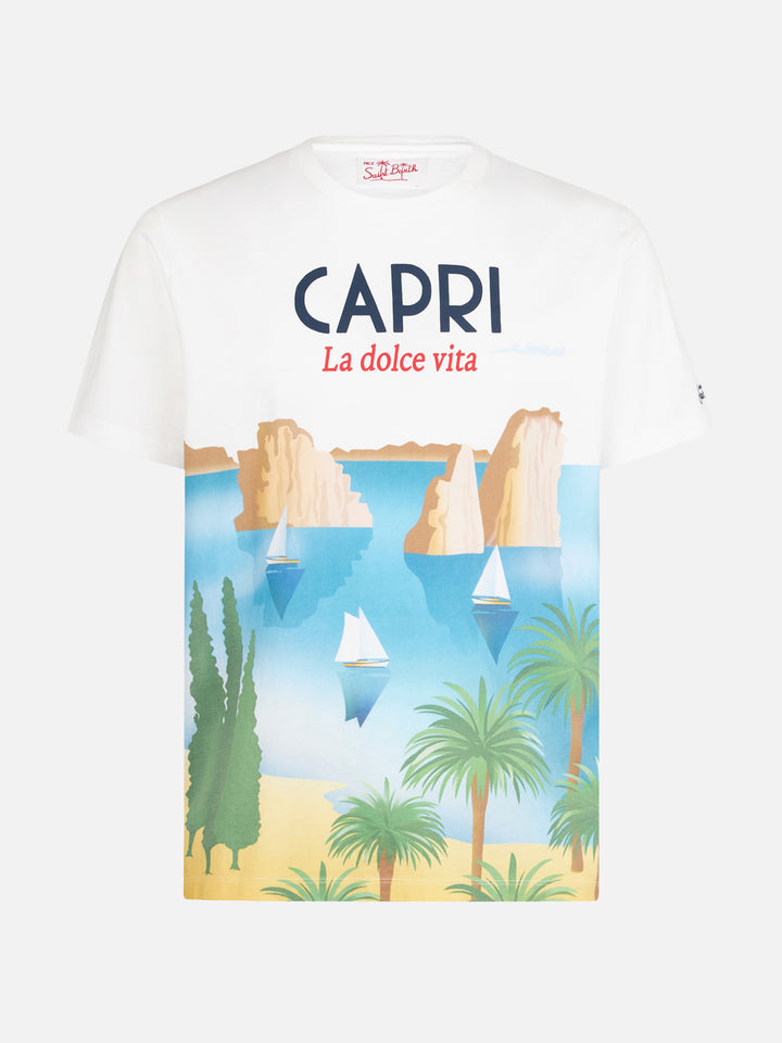 T-shirt  con stampa Capri postcard