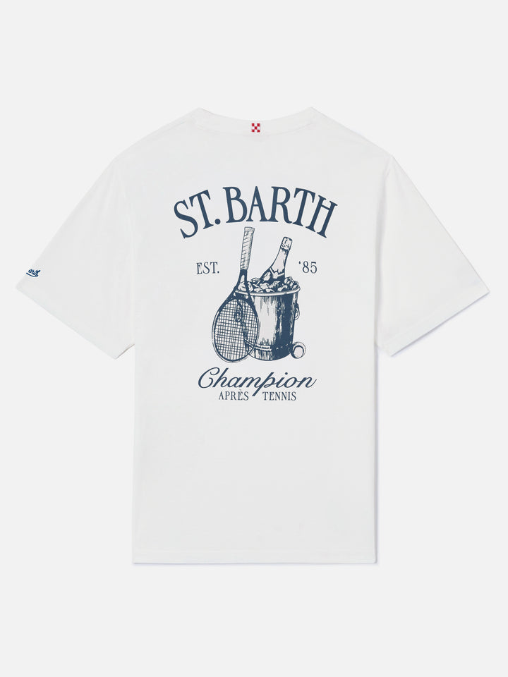 Baumwoll-T-Shirt mit St. Barth Tennis-Print