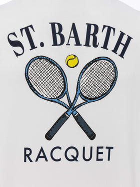 Organic cotton T-shirt with Saint Barth tennis racquet print - MC2 Saint Barth