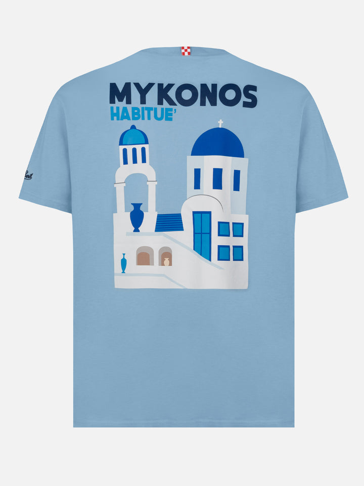 Cotton T-shirt with Mykonos postcard print - MC2 Saint Barth