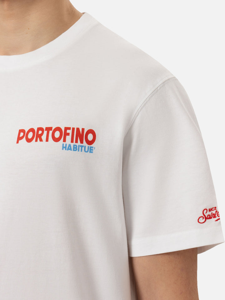 Cotton T-shirt with Portofino postcard print - MC2 Saint Barth