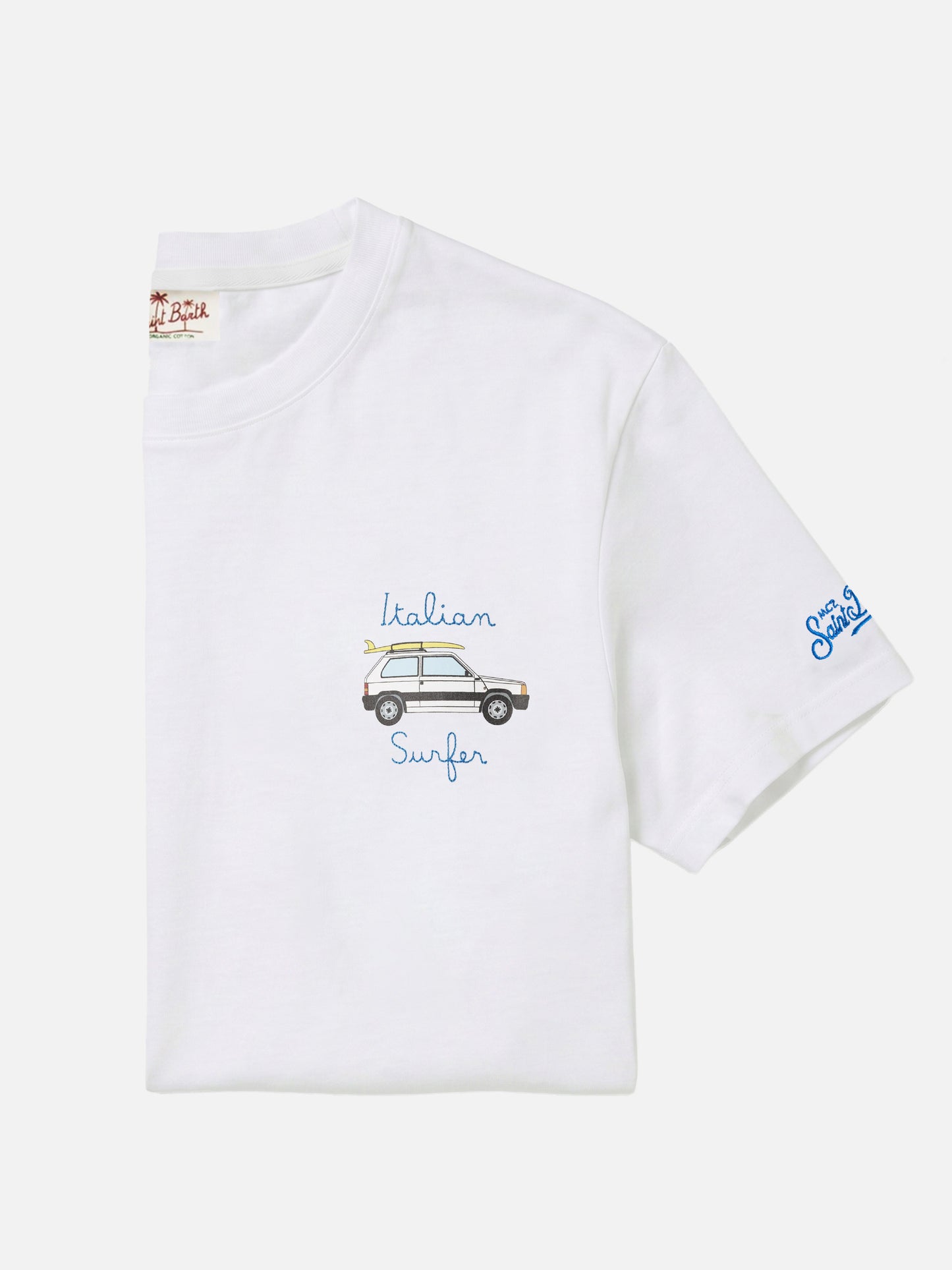 Camiseta Panda con estampado y bordado surf en blanco | Special Edition 