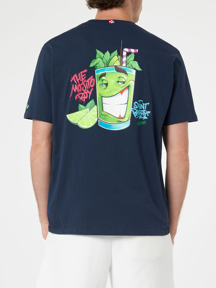 Man cotton t-shirt with Cryptopuppets Mojito front and back placed print | CRYPTOPUPPETS SPECIAL EDITION - MC2 Saint Barth