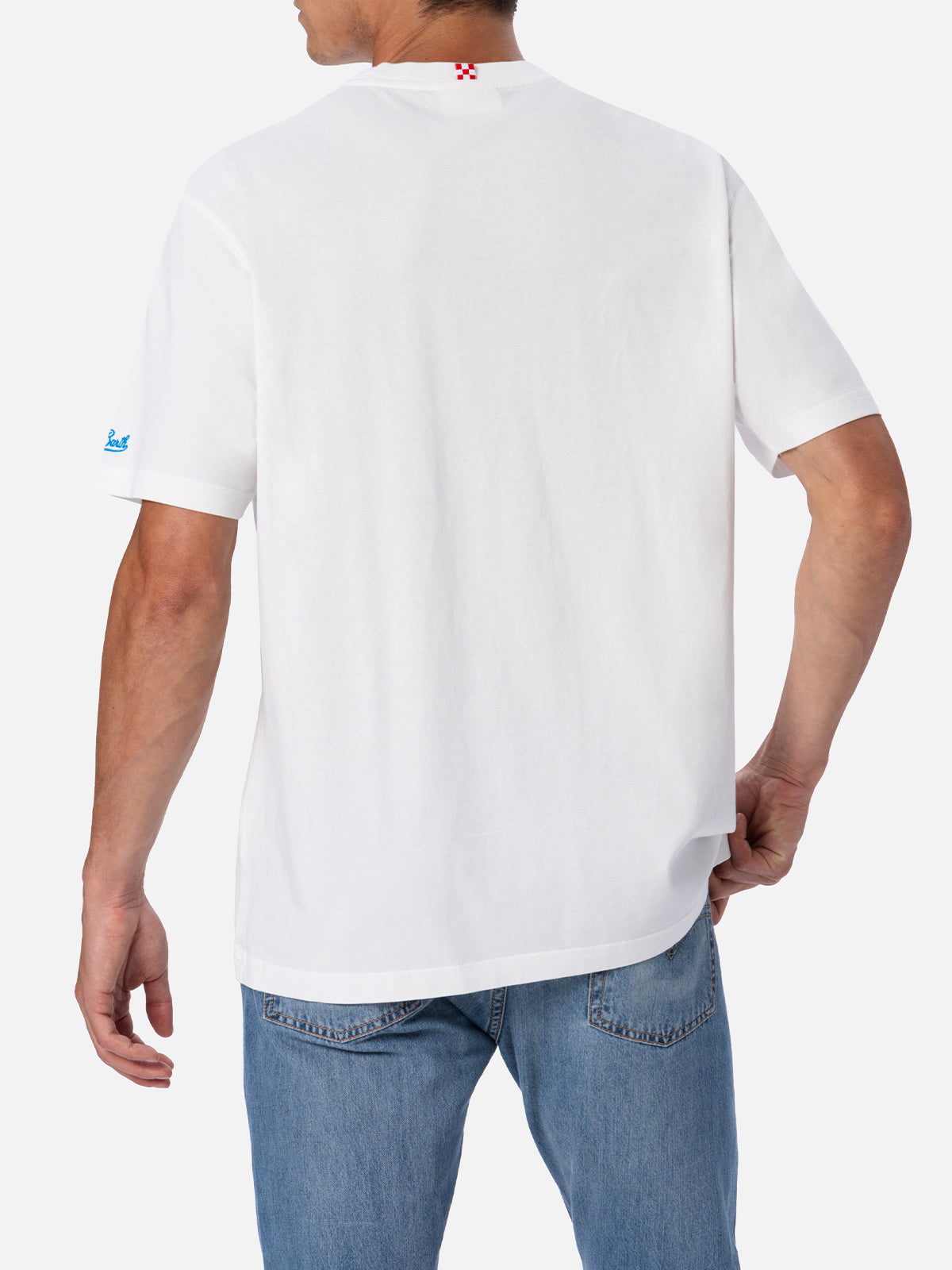 Man cotton t-shirt with gin tonic print and embroidery - MC2 Saint Barth