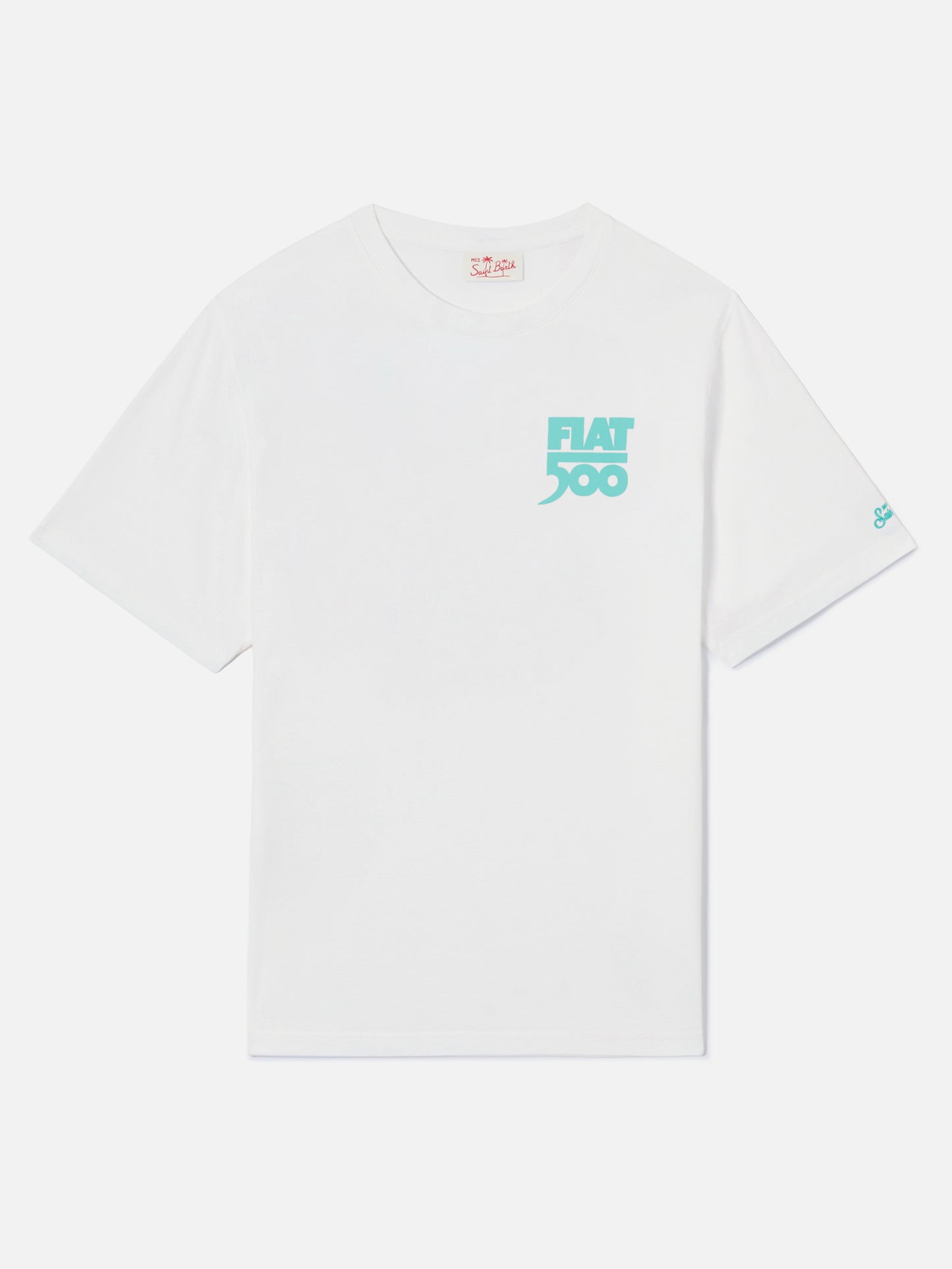 Fiat 500 Spiaggina t-shirt with front and back print in white | Special Edition