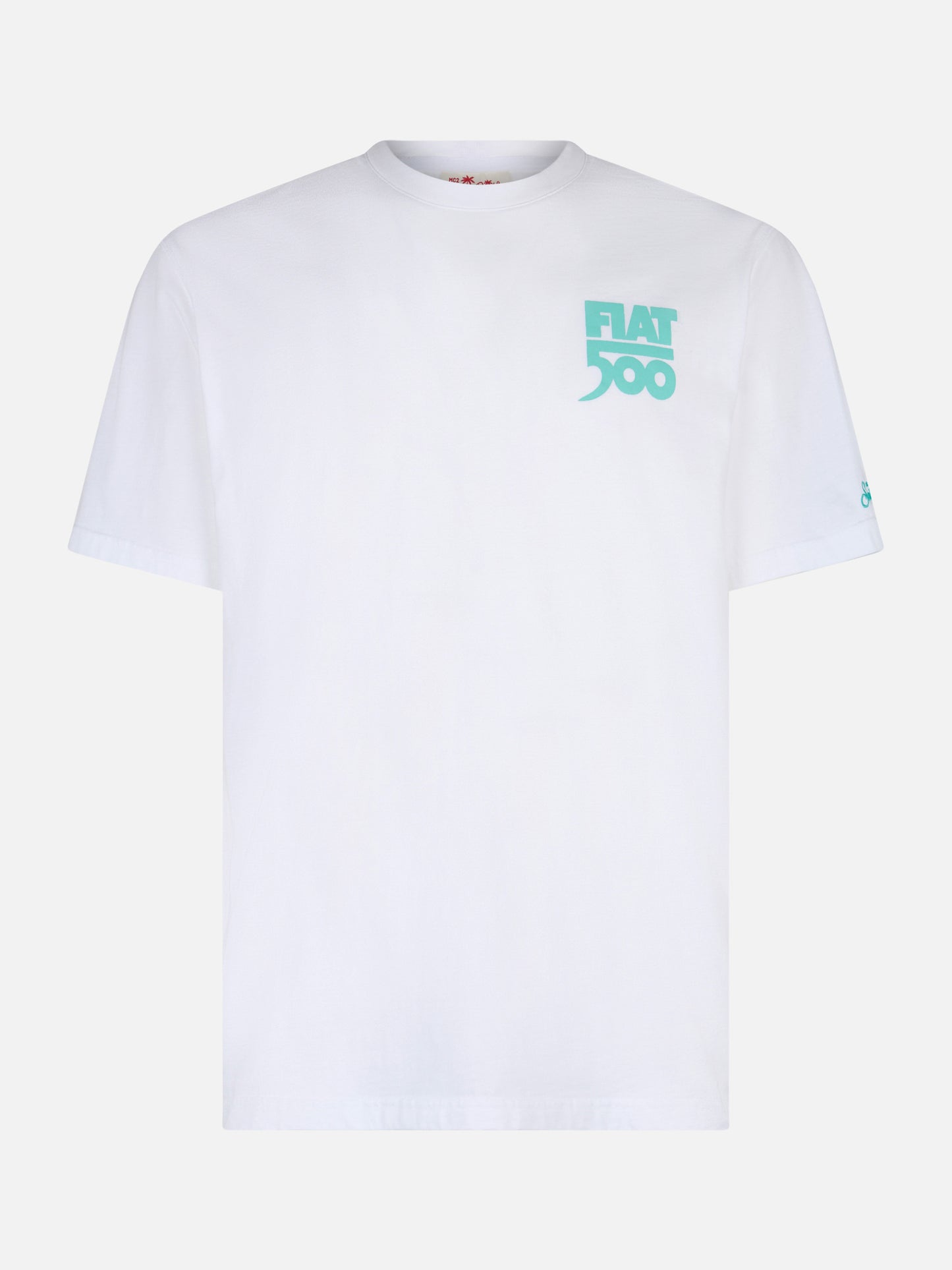 Man cotton t-shirt with Spiaggina front and back placed print | FIAT 500 SPECIAL EDITION - MC2 Saint Barth